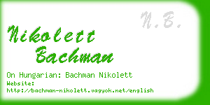 nikolett bachman business card